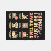 Funny Things I Do In My Spare Time Bunny Rabbit Gi Fleece Deken (Voorkant (Horizontaal))