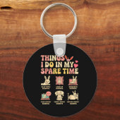Funny Things I Do In My Spare Time Bunny Rabbit Gi Sleutelhanger (Voorkant)