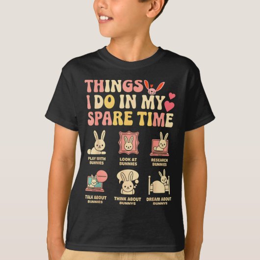 Funny Things I Do In My Spare Time Bunny Rabbit Gi T-shirt (Voorkant)