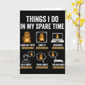 Funny Things I Do In My Spare Time Humor Groundhog Kaart (Gele Bloem)