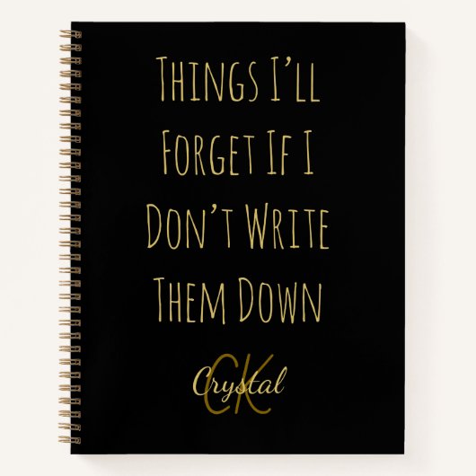 Funny Things I’ll Forget If I Dont Write Them Down Notitieboek (Voorkant)