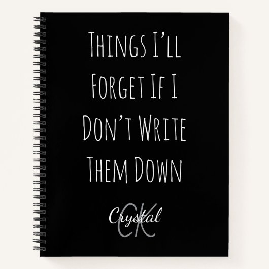 Funny Things I’ll Forget If I Dont Write Them Down Notitieboek (Voorkant)