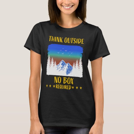 Funny Think Outside Box Outfit For Hiking Father's T-shirt (Voorkant)