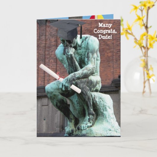 Funny Thinker Afstuderen Kaart (Gele Bloem)