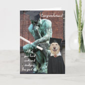 Funny Thinker & Dog Afstuderen Kaart (Voorkant)