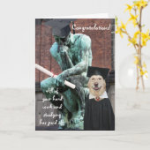 Funny Thinker & Dog Afstuderen Kaart (Gele Bloem)