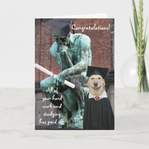 Funny Thinker & Dog Afstuderen Kaart