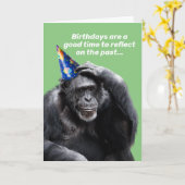Funny Thinking Chimpansee met feestdag Pet Kaart (Gele Bloem)