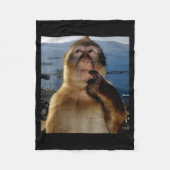 Funny Thinking Monkey Meme Curious Ape Brainrot Gi Fleece Deken (Voorkant)