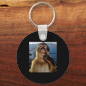 Funny Thinking Monkey Meme Curious Ape Brainrot Gi Sleutelhanger (Voorkant)