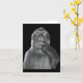 Funny Thinking Monkey Meme Curious Ape Brainrot  Kaart (Gele Bloem)