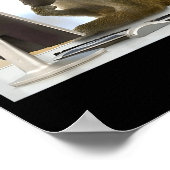 Funny Thinking Monkey Meme Office Curious Ape Brai Poster (Hoek)