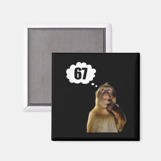 Funny Thinking Monkey Meme Six Seven 6 7 Meme Magneet (Voorkant / Achterkant)