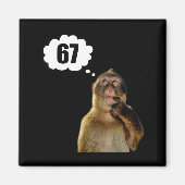 Funny Thinking Monkey Meme Six Seven 6 7 Meme  Magneet (Voorkant)