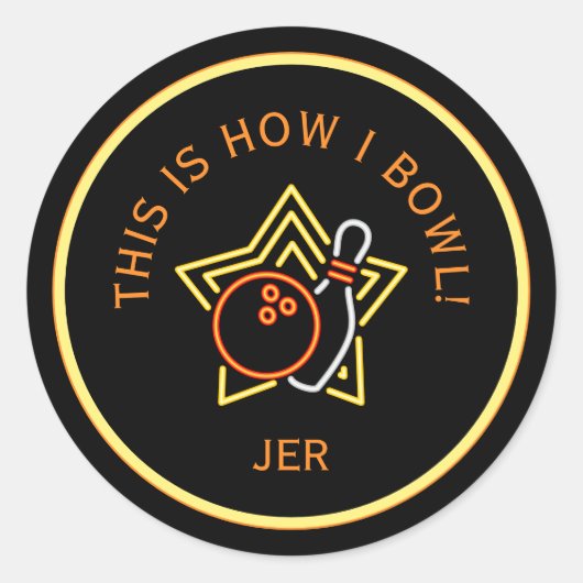 Funny This Is How I Bowl Retro Bowling Ronde Sticker (Voorkant)