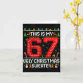Funny This Is My 67 Ugly Christmas Sweater Xmas Ma Kaart (Gele Bloem)