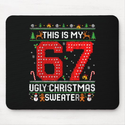 Funny This Is My 67 Ugly Christmas Sweater Xmas Ma Muismat (Voorkant)