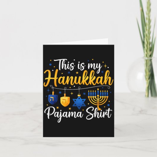 Funny This Is My Hanukkah Pajamakah Pajama Chanuka Kaart (Voorkant)