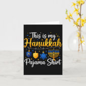 Funny This Is My Hanukkah Pajamakah Pajama Chanuka Kaart (Gele Bloem)