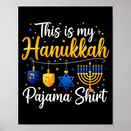 Funny This Is My Hanukkah Pajamakah Pajama Chanuka Poster (Voorkant)