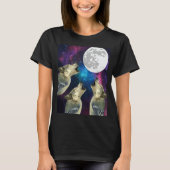 Funny Three bird wolf Moon bird wolf Howling With  T-shirt (Voorkant)