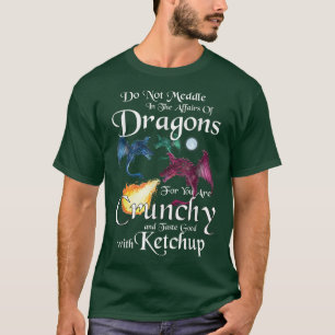 Funny Three Dragons met Moon en Flames voor Drago T-shirt