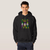 Funny Three Gnomes Mardi Gras Parading With My Gno Hoodie (Voorkant volledig)