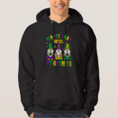Funny Three Gnomes Mardi Gras Parading With My Gno Hoodie (Voorkant)