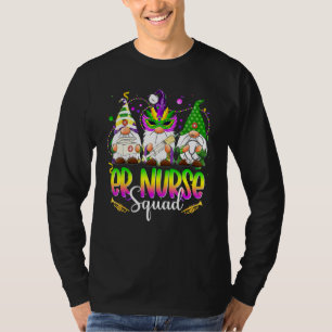 Funny Three Nordic Gnomes Er Nurse Squad Mardi Gra T-shirt