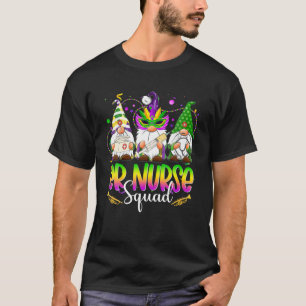 Funny Three Nordic Gnomes ER Nurse Squad Mardi Gra T-shirt