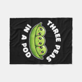 Funny Three Peas In A D Cute Kawaii  Fleece Deken (Voorkant (Horizontaal))