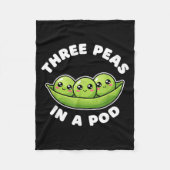 Funny Three Peas In A D Cute Kawaii  Fleece Deken (Voorkant)
