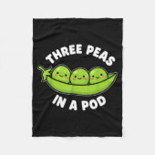 Funny Three Peas In A D Cute Kawaii  Fleece Deken (Voorkant)