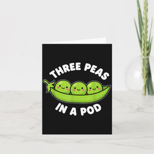 Funny Three Peas In A D Cute Kawaii Kaart (Voorkant)