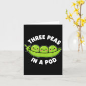 Funny Three Peas In A D Cute Kawaii Kaart (Gele Bloem)