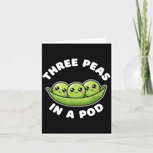 Funny Three Peas In A D Cute Kawaii Kaart (Voorkant)