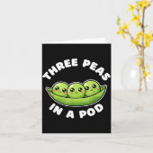 Funny Three Peas In A D Cute Kawaii Kaart (Gele Bloem)