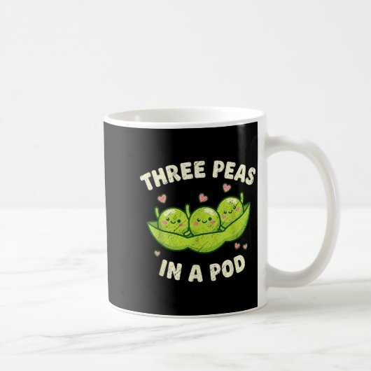 Funny Three Peas In A D Cute Kawaii  Koffiemok (Rechts)