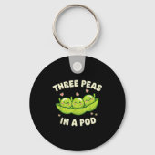 Funny Three Peas In A D Cute Kawaii  Sleutelhanger (Voorkant)