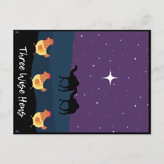 Funny Three Wise Hens Briefkaart met Kerstmis (Voorkant)