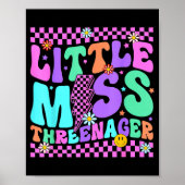 Funny Threenager Happy 3rd Bday Party 3 Years Old Poster (Voorkant)