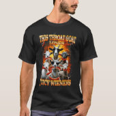Funny Throat Goat Swallows Juicy Wieners Inappropr T-shirt (Voorkant)