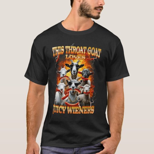 Funny Throat Goat Swallows Juicy Wieners Inappropr T-shirt (Voorkant)