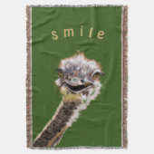 Funny Throw Blanket Happy Ostrich Smile Deken (Voorkant Verticaal)