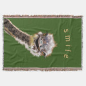 Funny Throw Blanket Happy Ostrich Smile Deken (Voorkant)