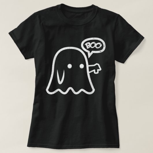 Funny Thumbs Down Boo Ghost Halloween T-shirt (Design voorkant)