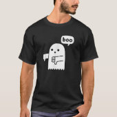Funny Thumbs Down Ghost Screaming Boo Disapproval  T-shirt (Voorkant)