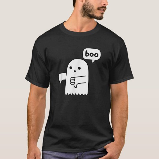 Funny Thumbs Down Ghost Screaming Boo Disapproval  T-shirt (Voorkant)