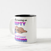 Funny Thyroid Cancer Awareness Giften Tweekleurige Koffiemok (Voorkant links)