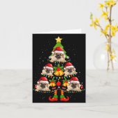 Funny Tibetan Spaniel Christmas Lights Tree Dog Lo Kaart (Gele Bloem)